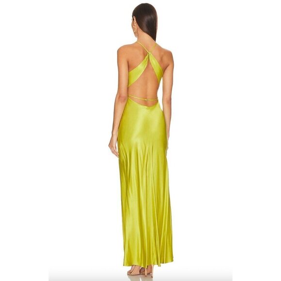 Bec + Bridge Teresa Halter Strappy Maxi Dress Wasabi Green Womens Size 10 - Picture 4 of 16